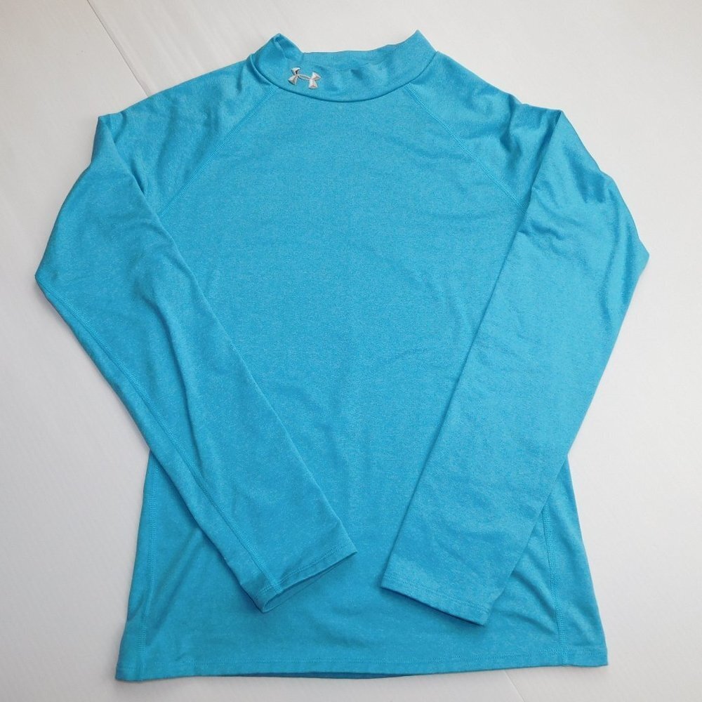 Under Armour ColdGear Blue Long Sleeve Fitted Shirt Youth XL Girls